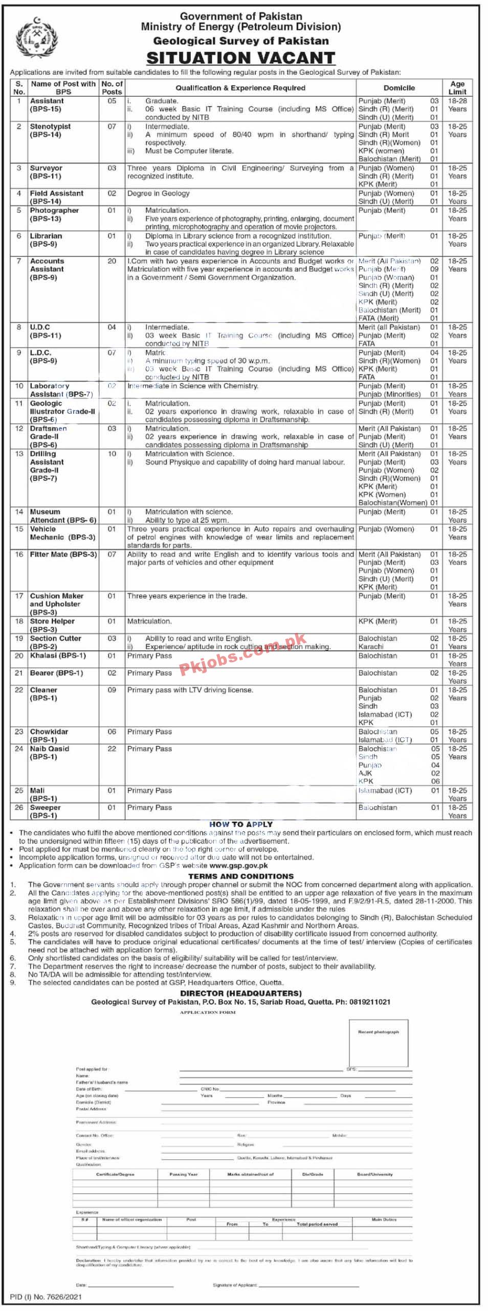 Ministry of Energy Jobs 2022 for Chowkidar (BPS-01),Sweeper (BPS-01),Assistant (BPS-15) and More New Latest Govt Jobs – Pk Jobs