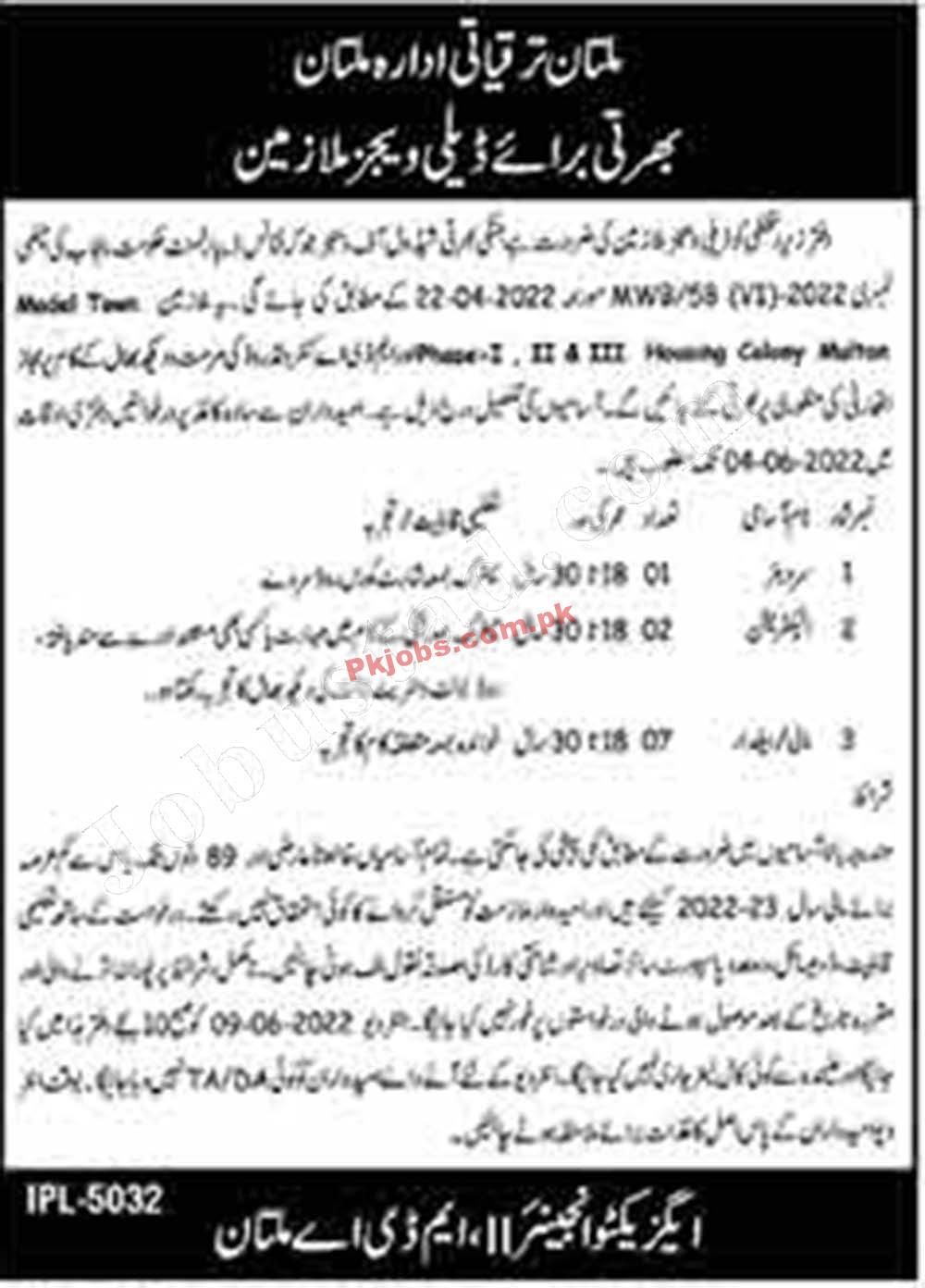 New Jobs Pakistan Today Multan Development Authority MDA Jobs 2022 – Pk Jobs