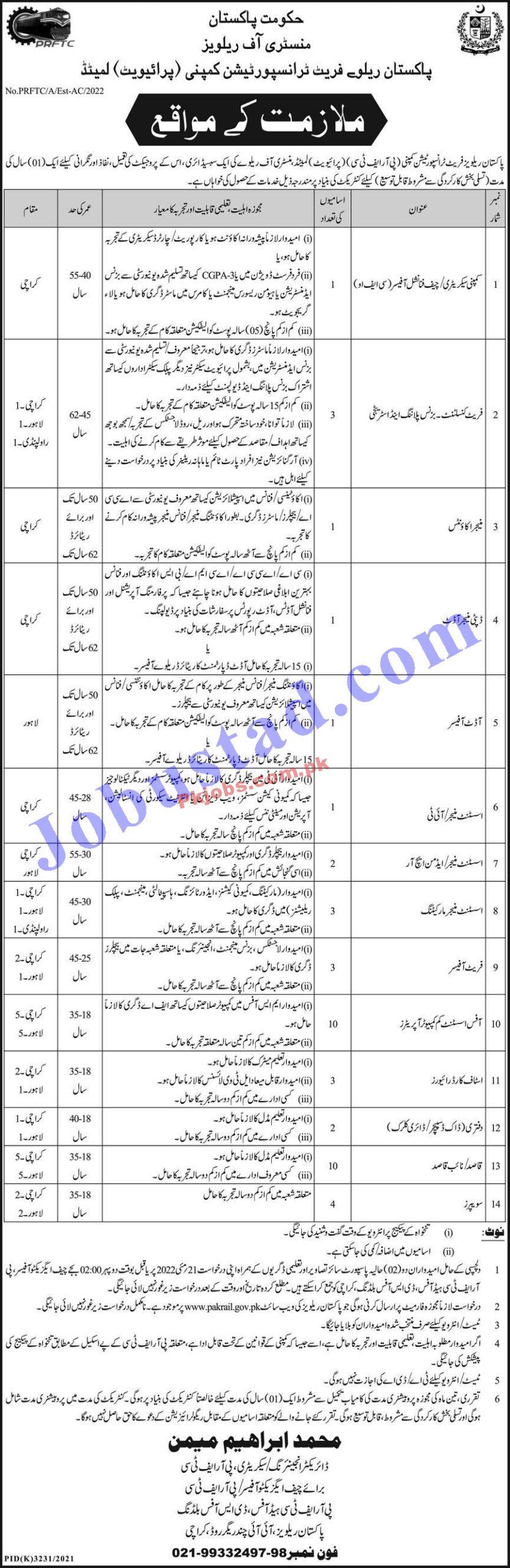 New govt Jobs in Pakistan today Ministry of Railways Jobs 2022 – Pk Jobs