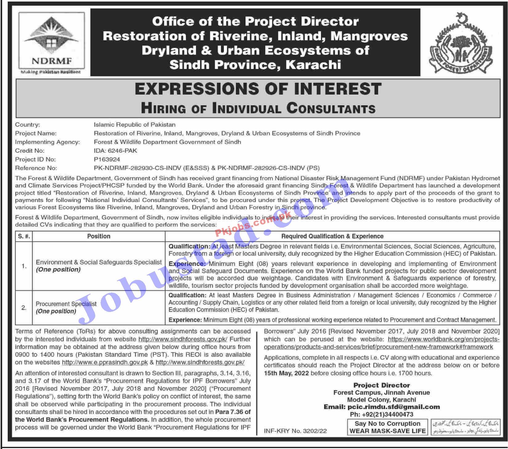 Pakistan Latest Jobs National Disaster Risk Management Fund NDRMF Jobs 2022 – Pk Jobs