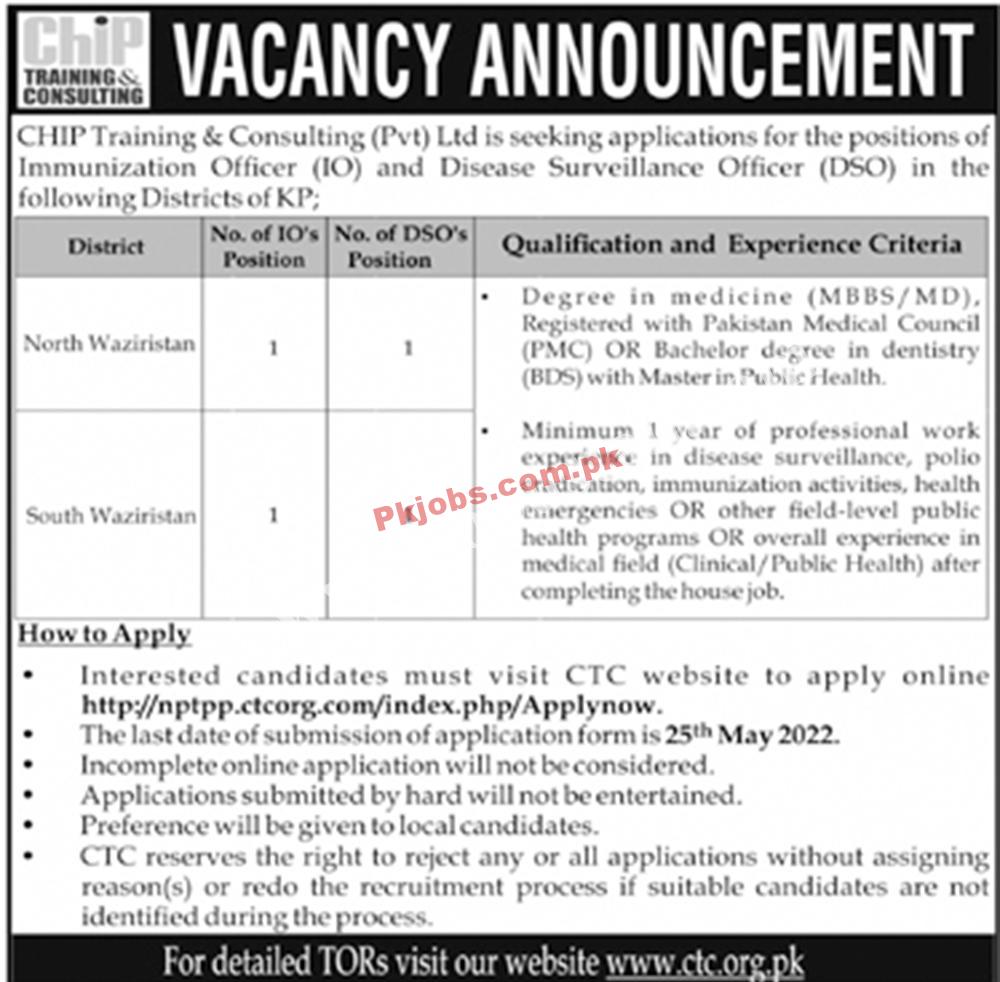 Peshawar Chip Training and Consultant Pvt Ltd Latest Govt Jobs 2022 Advertisement – Pk Jobs