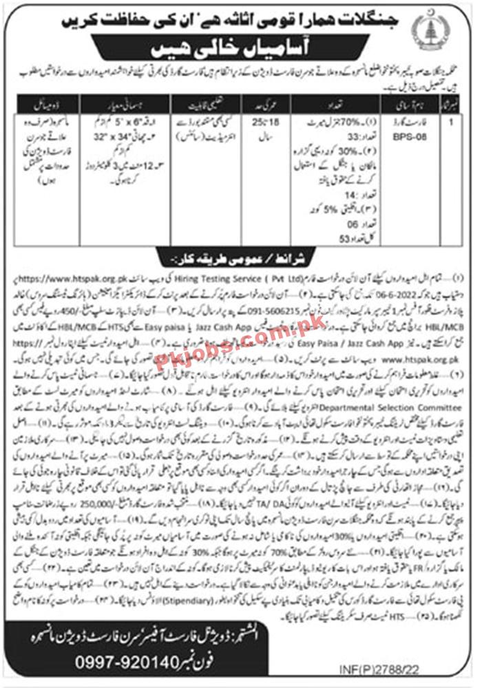 Peshawar Forest Department KPK New Government Pakistan Jobs 2022 Advertisement – Pk Jobs