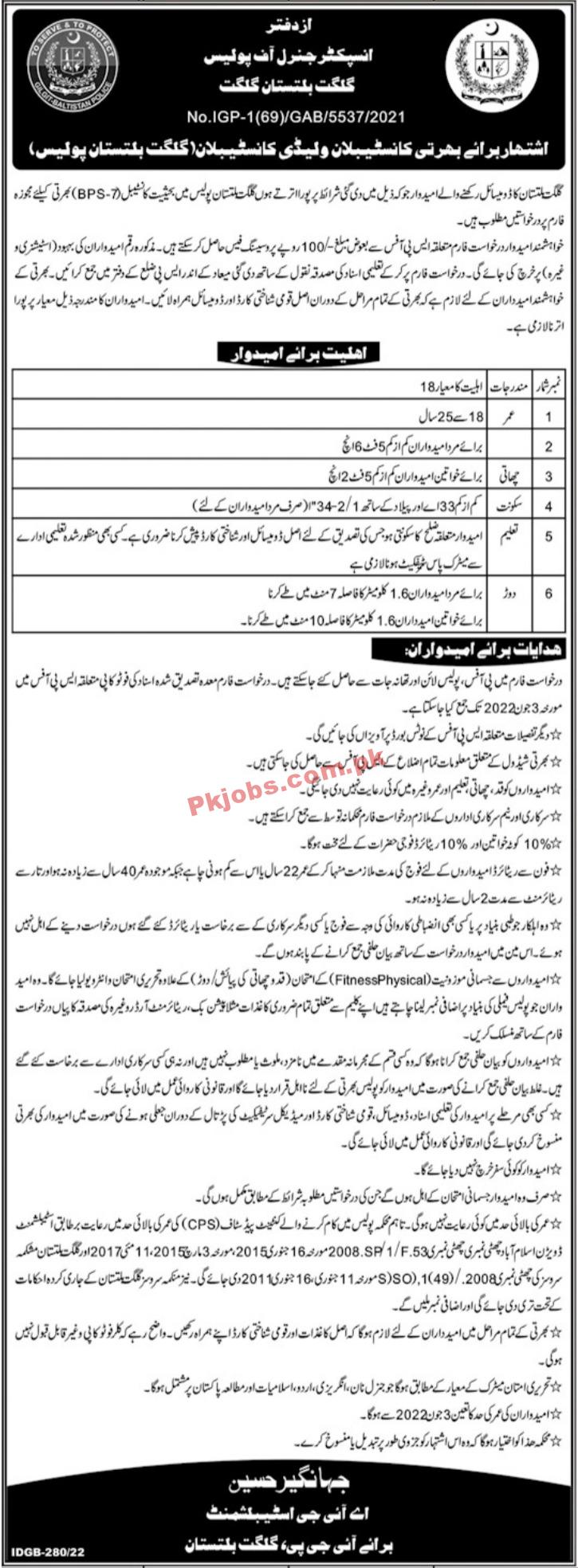 Police Jobs 2022 | Police Department Inspector General of Police Office Announced Latest Recruitments Jobs 2022