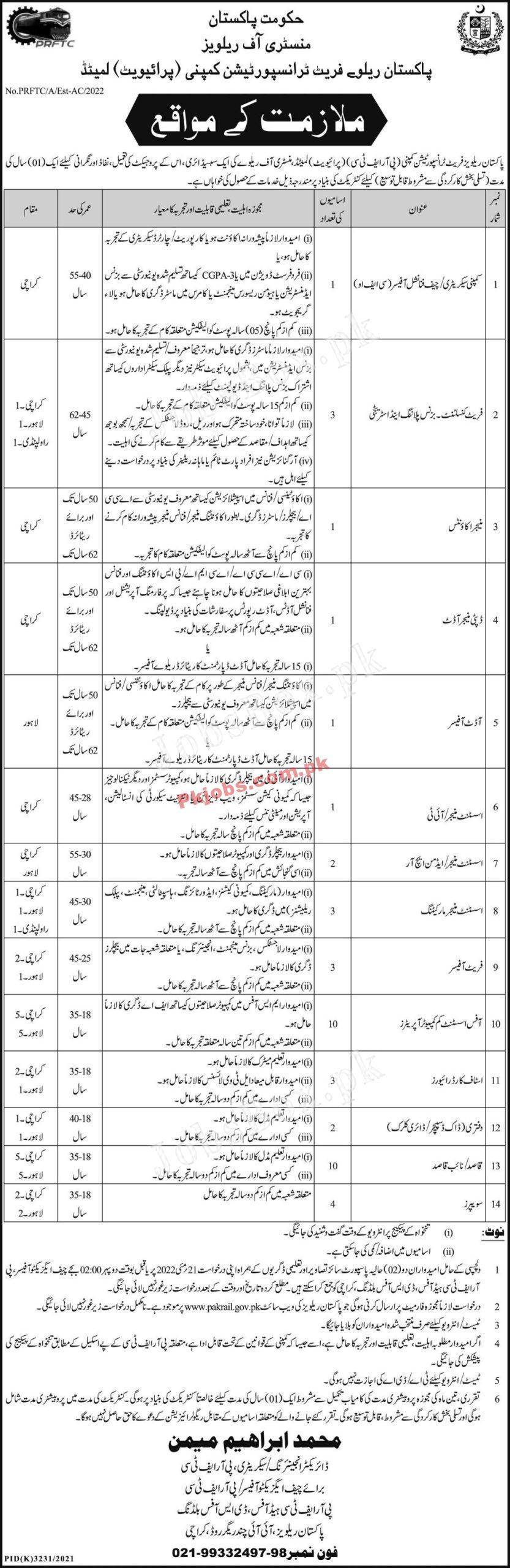 Today govt Jobs in Pakistan Ministry of Railways Jobs 2022 – Pk Jobs