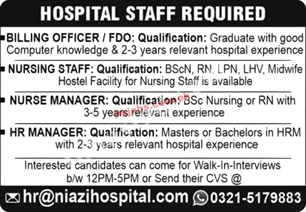 govt jobs today Niazi Hospital Jobs 2022 – Pk Jobs