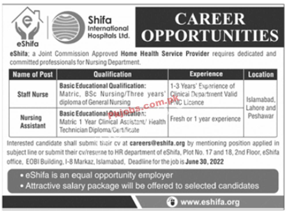 Islamabad Shifa International Hospital Latest Govt Jobs 2022 Advertisement – Pk Jobs