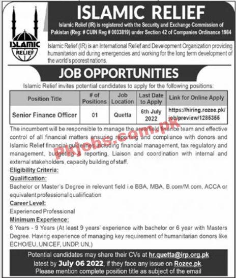 Islamic Relief Jobs 2022 | Islamic Relief Foundation Headquarters Announced Latest Recruitments Jobs 2022