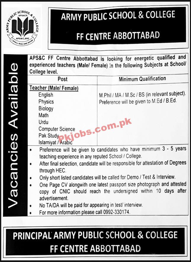 Jobs in Army Public School & College