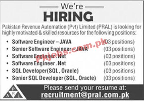 Jobs in Pakistan Revenue Automation Private Limited