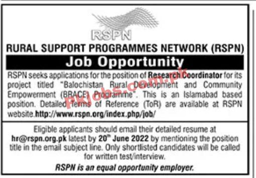 Jobs in Rural Support Programmes Network RSPN