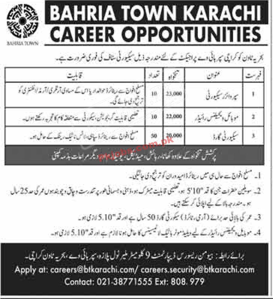 Karachi Bahria Town New Vacancy Jobs 2022 Advertisement – Pk Jobs