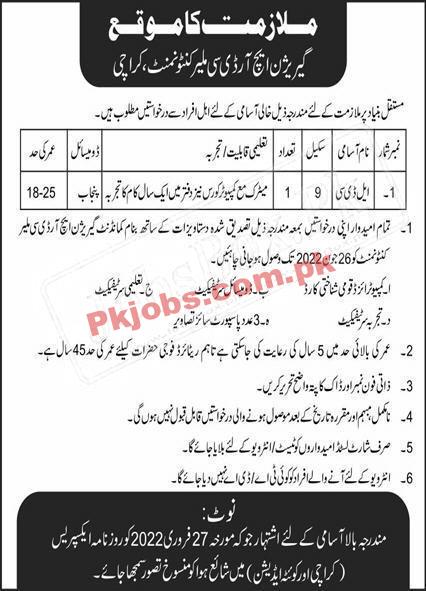 Karachi Cantonment Board Pakistan Government Jobs 2022 Advertisement – Pk Jobs