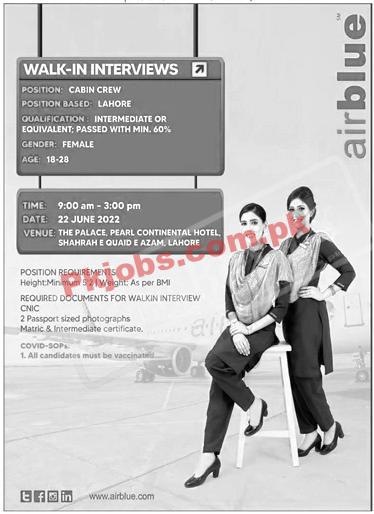 Lahore Airblue Latest Government in Pakistan Jobs 2022 Advertisement – Pk Jobs