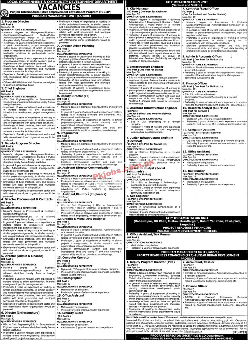 Lahore Local Government and CommunityDevelopment Department Punjab Govt Today Jobs 2022 Advertisement – Pk Jobs