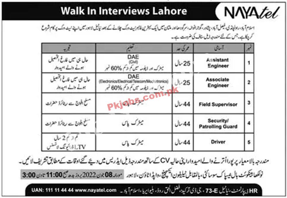 Lahore Nayatel Pakistan Latest Jobs 2022 Advertisement – Pk Jobs