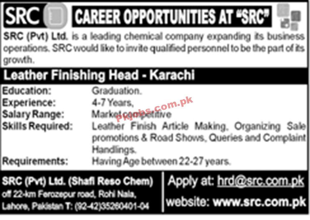 Lahore Shafi Roso Chom New in Pakistan Jobs 2022 Advertisement – Pk Jobs