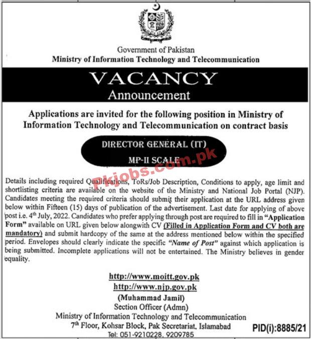 Ministry of Information Technology & Telecommunication Headquarters Announced Management Jobs 2022