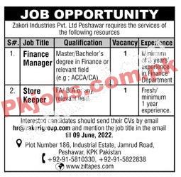 Peshawar Zakori Industries New Pakistan Jobs 2022 Advertisement – Pk Jobs