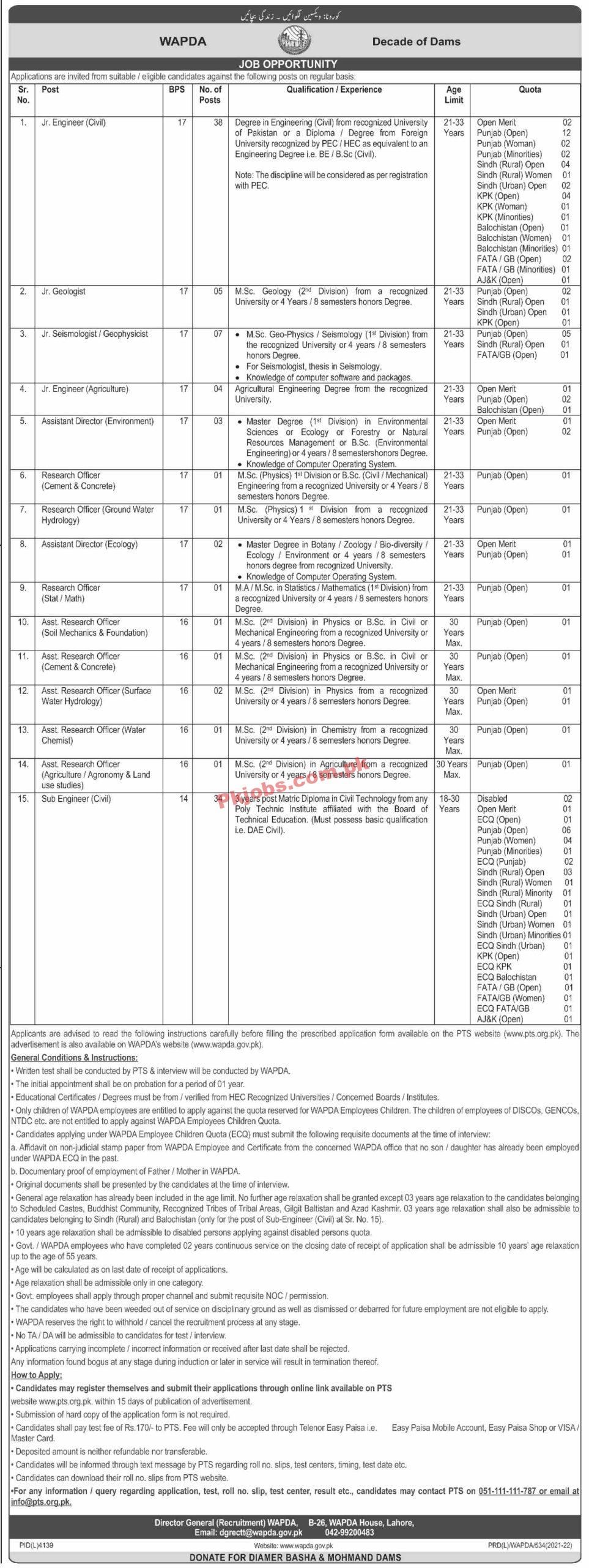 WAPDA Jobs 2022 | Water & Power Development Authority WAPDA Headquarters Announced Latest Recruitments Jobs 2022