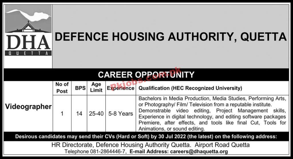 Jobs in Defence Housing Authority DHA Quetta
