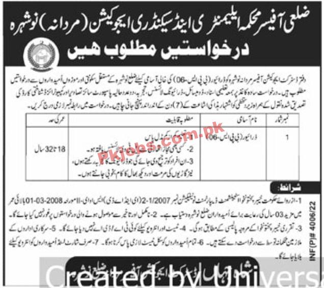 Jobs in Elementary & Secondary Education Nowshera