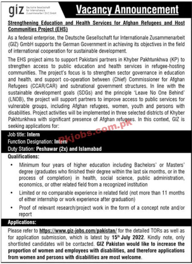 Jobs in GIZ Peshawar