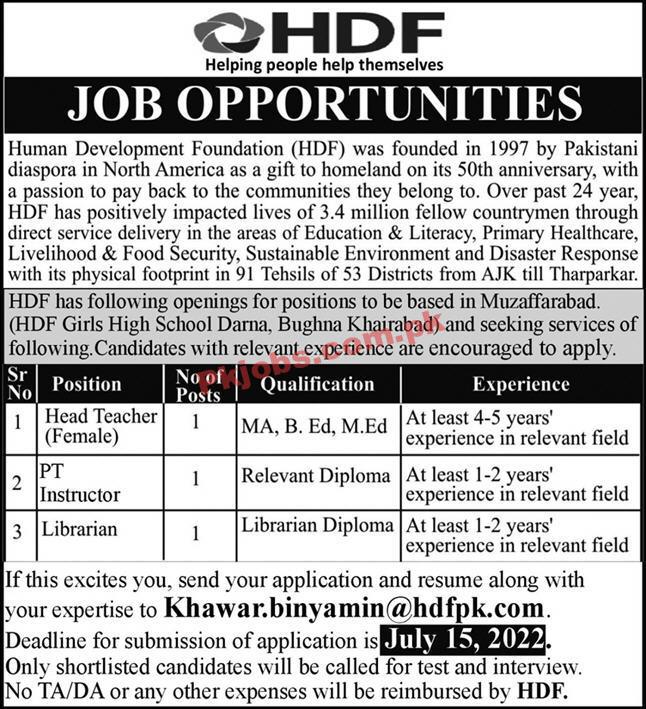 Jobs in Human Development Foundation HDF