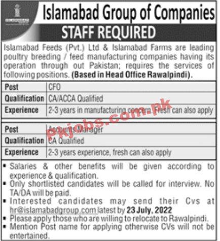 Jobs in Islamabad Group of Companies