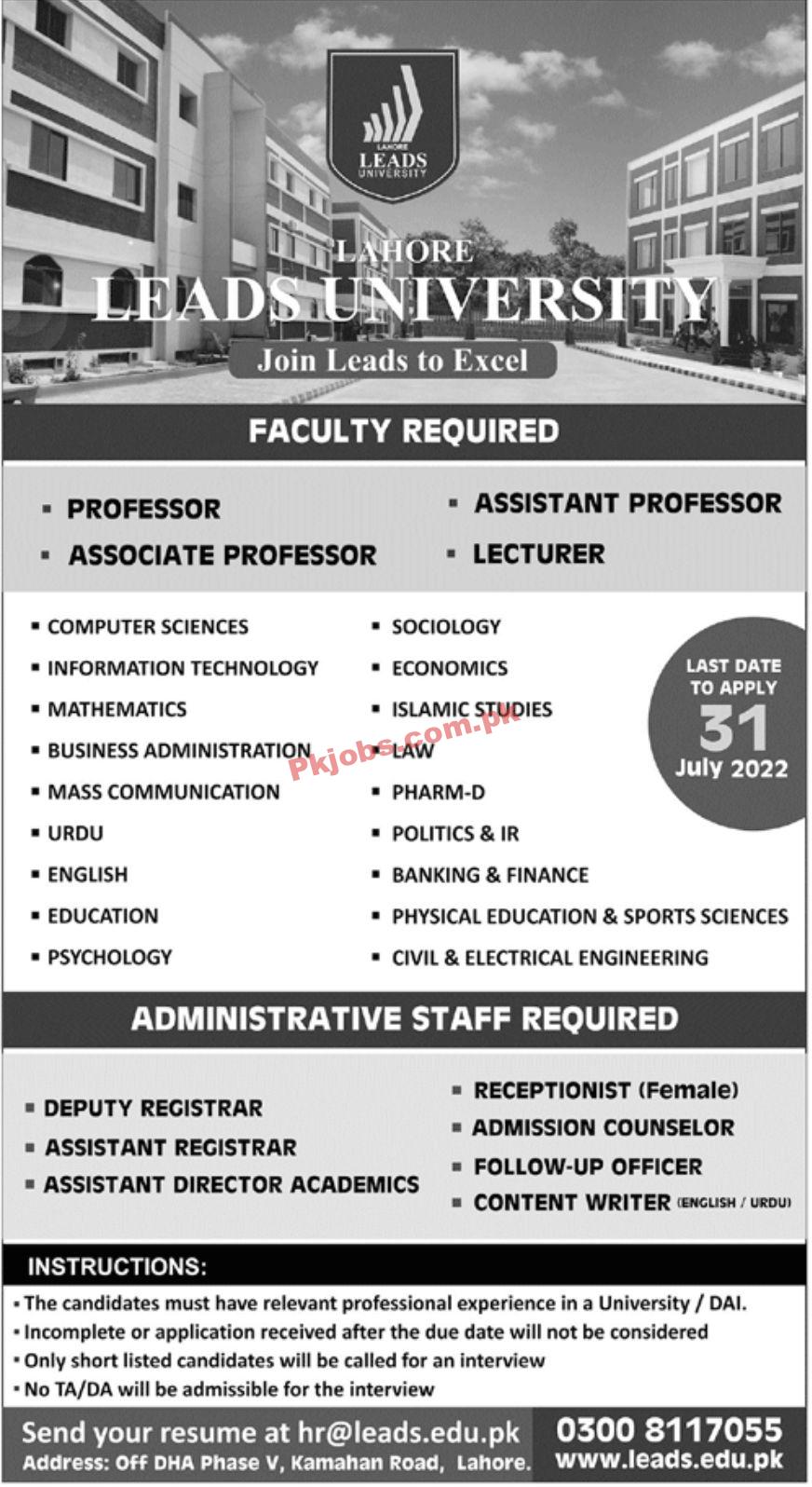 Jobs in LEADS University