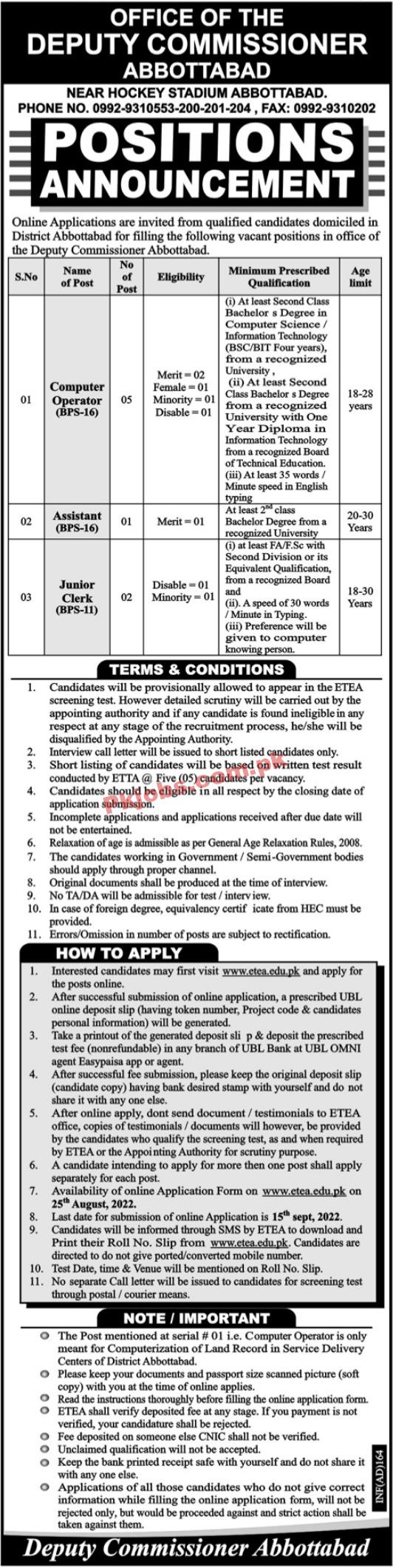 Deputy Commissioner Office Headquarters Announced Latest Recruitments Jobs 2022