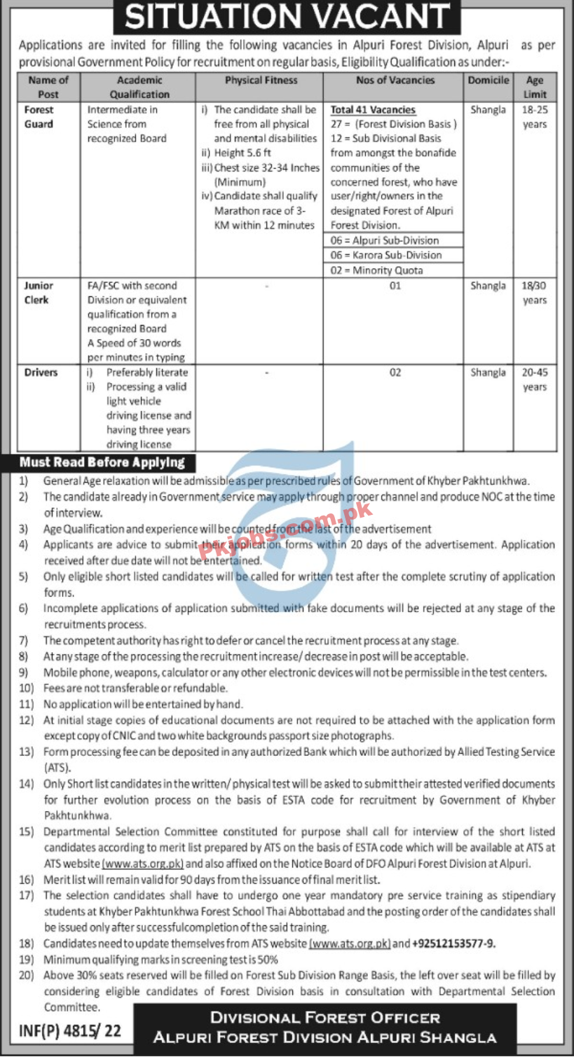 Forest Department Headquarters Announced Latest Recruitments Jobs 2022