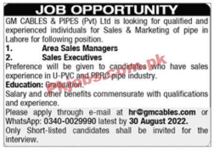 Jobs in GM Cables & Pipes Pvt Ltd