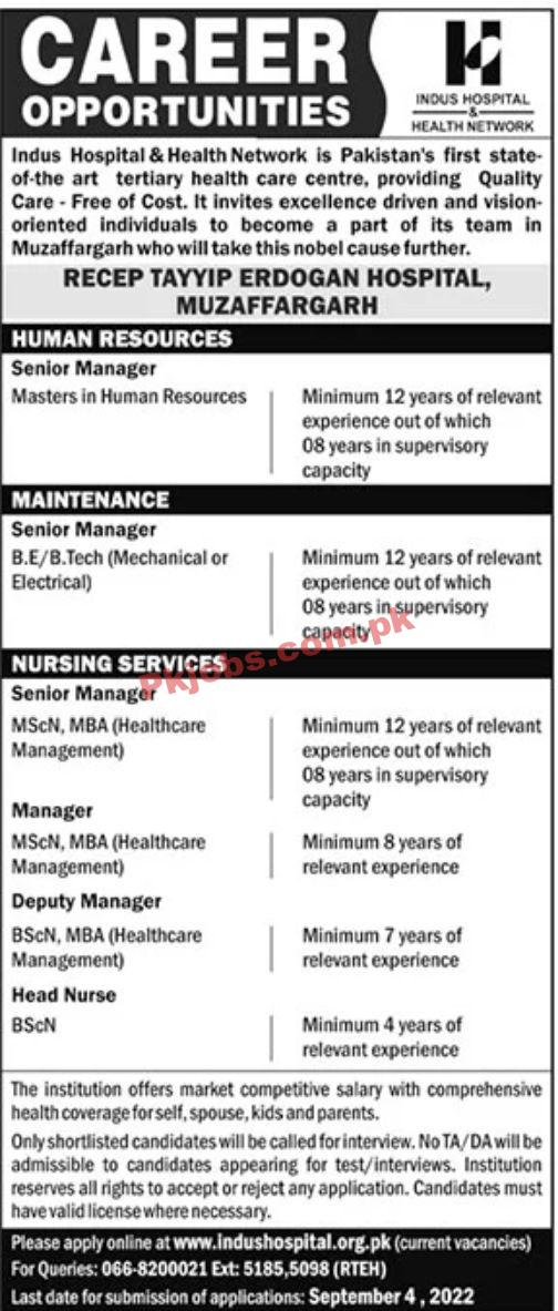 Jobs in Indus Hospital & Health Network