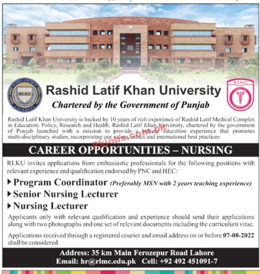 Jobs in Rashid Latif Khan University