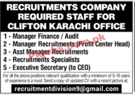 Jobs in Recruitments Company Karachi