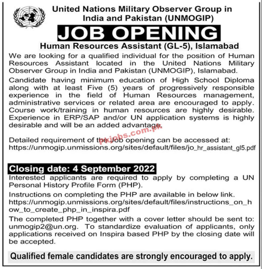 Jobs in United Nations Military Observer Group in India and Pakistan