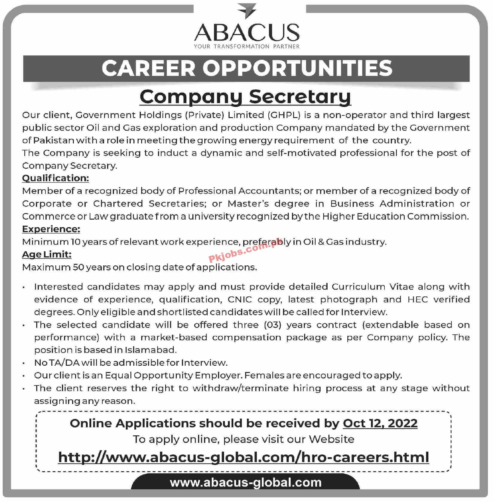 Jobs in ABACUS