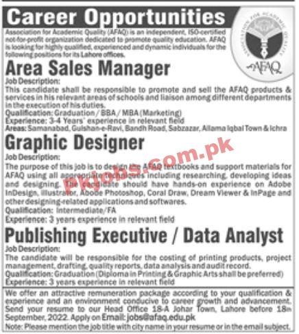 Jobs in Association for Academic Quality AFAQ