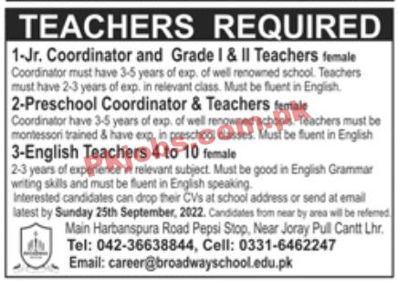 Jobs in Broadway School