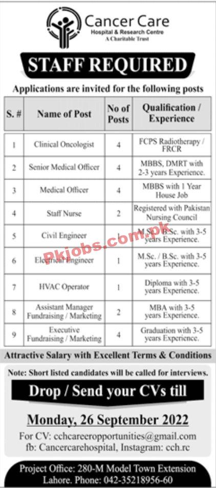 Jobs in Cancer Care Hospital & Research Centre