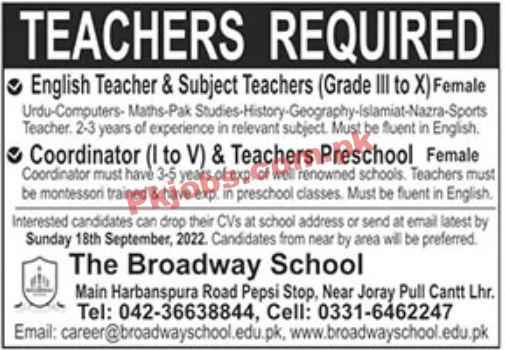 Jobs in The Broadway School