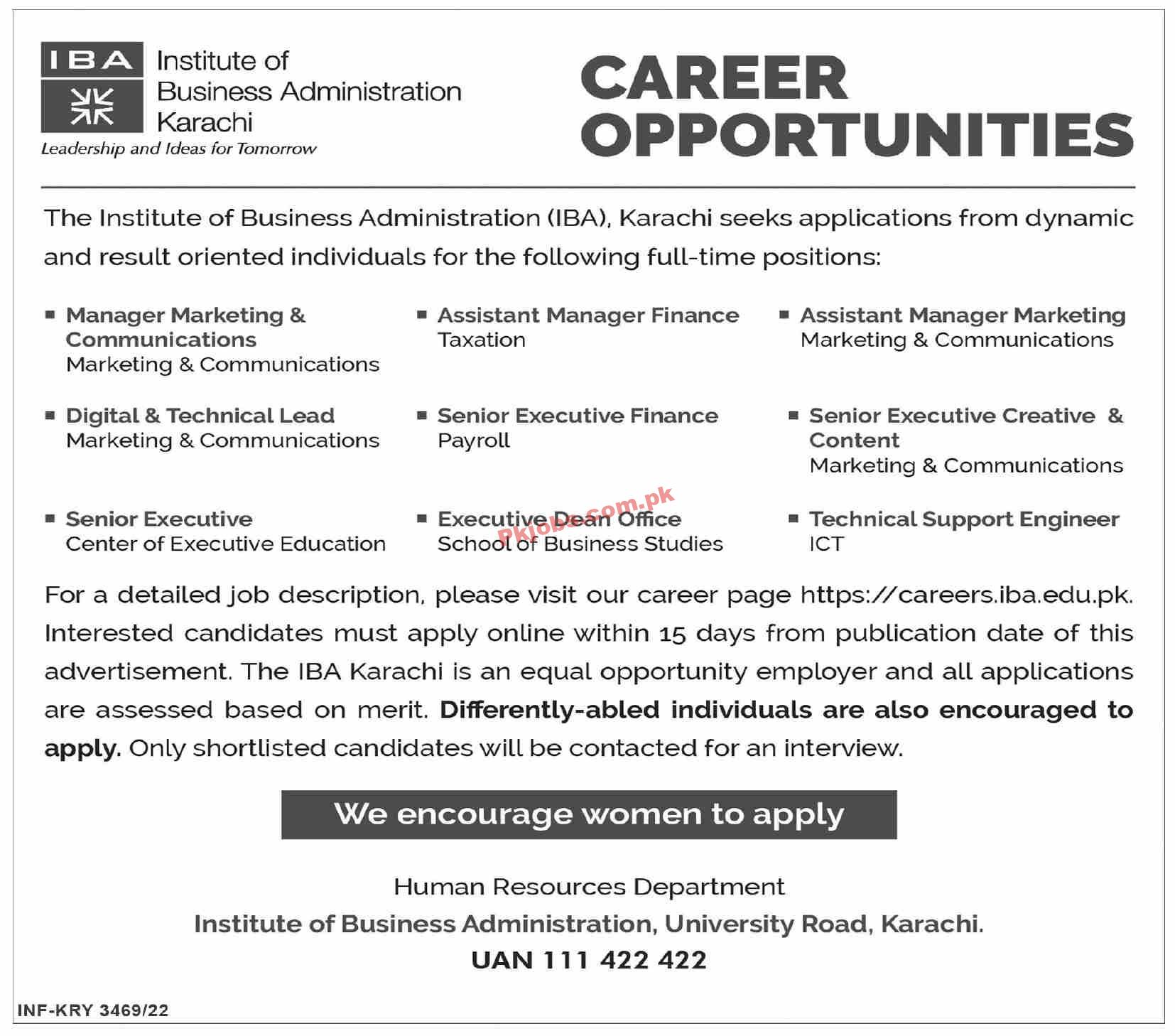 Jobs in The Institute of Business Administration IBA Karachi