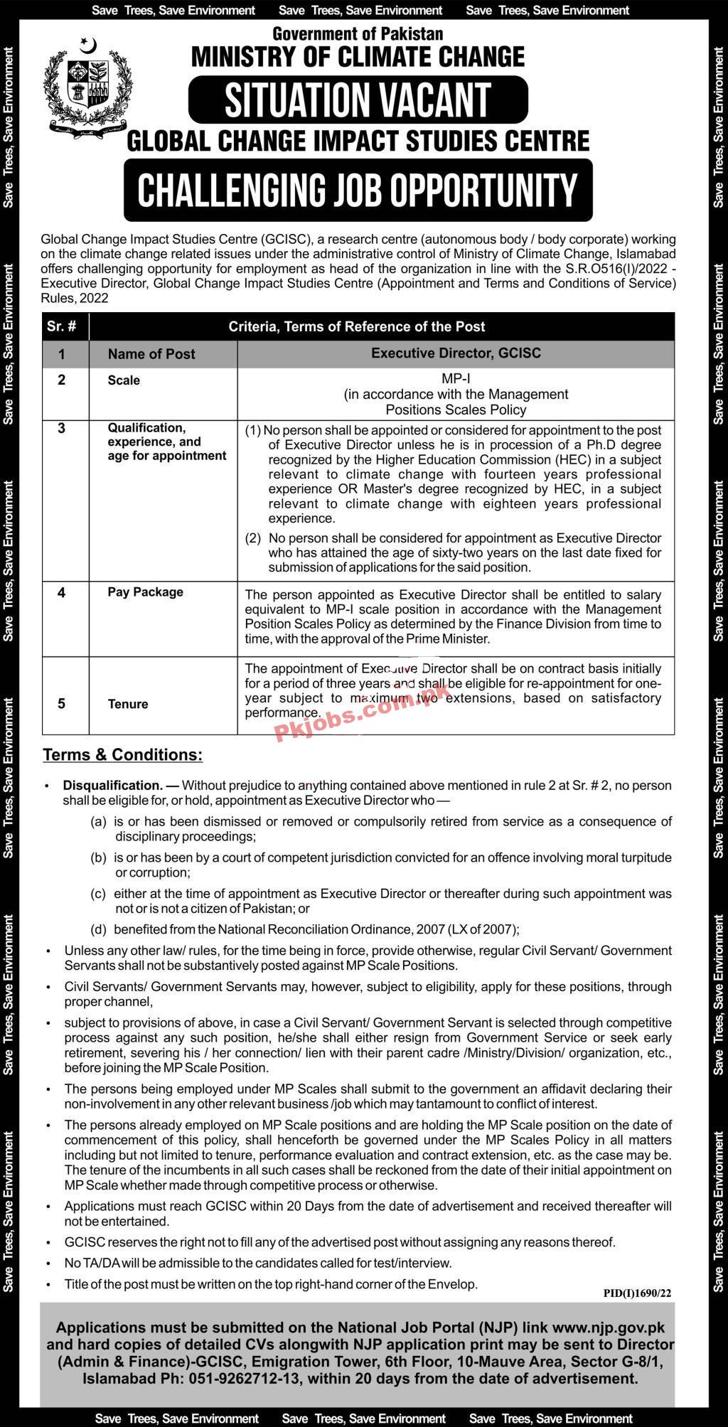 MoCC Jobs 2022 | Ministry of Climate Change MoCC Headquarters Announced Latest Recruitments Jobs 2022
