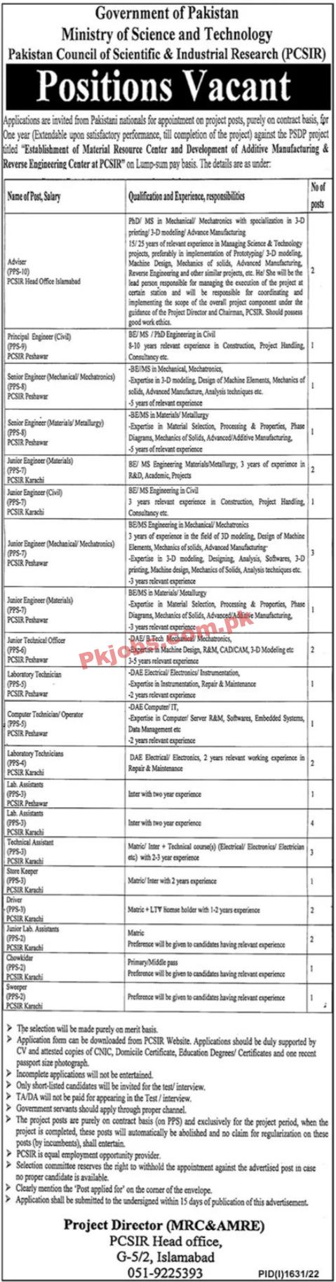 MoST Jobs 2022 | Ministry of Science & Technology MoST Headquarters Announced Latest Recruitments Jobs 2022