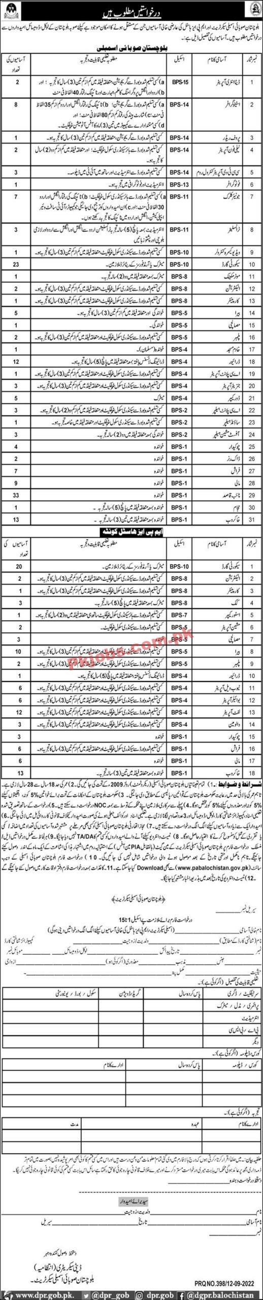 Secretariat Jobs 2022 | Provincial Assembly Secretariat Headquarters Announced Latest Advertisement Jobs 2022