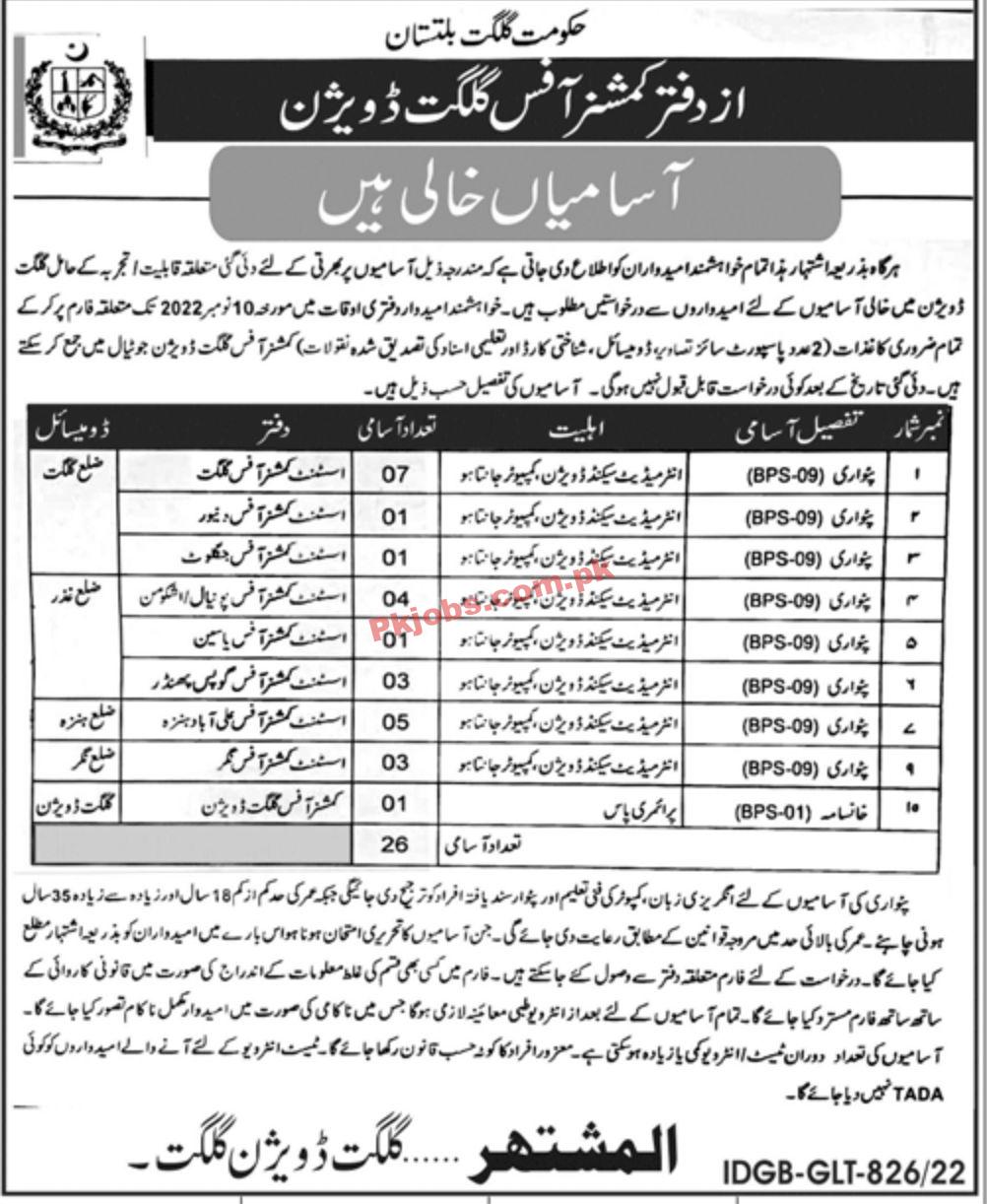 Jobs in Government of Gilgit Baltistan