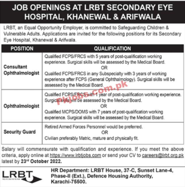 Jobs in LRBT Secondary Eye Hospital