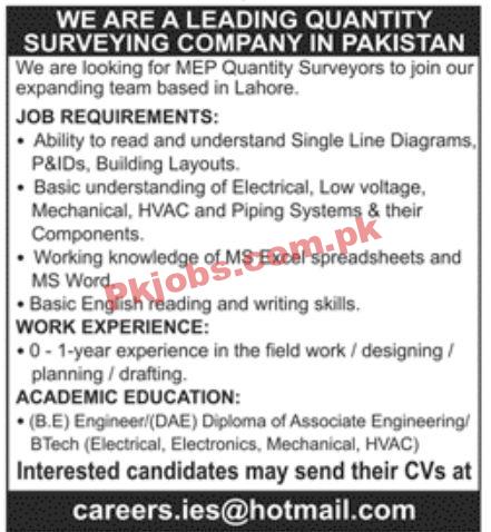 Jobs in Leading Quantity Surveying Company