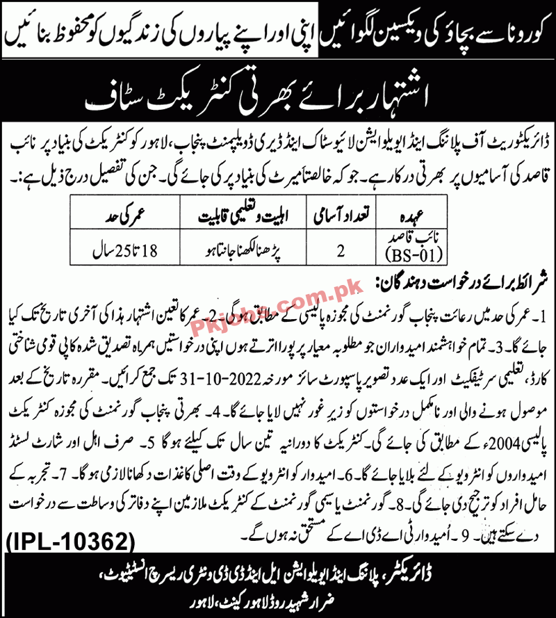 Livestock and Dairy Development Jobs 2022 | Livestock and Dairy Development Department Announced Latest Recruitment Jobs 2022