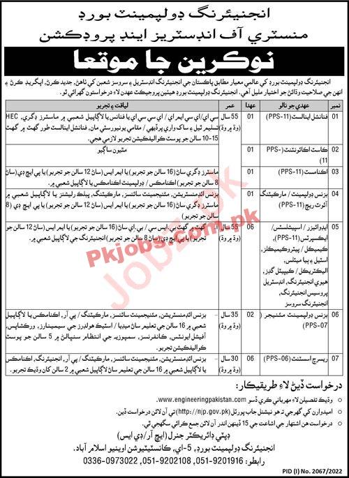 MoIP Jobs 2022 | Ministry of Industries and Production Headquarters Announced Latest Recruitment Jobs 2022